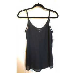 Lulu’s Sweet Fling Black Mesh Tank Top Adjustable Blouse